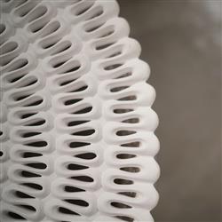 Pipa Ribboned White Resin Round Coffee Table - Large|