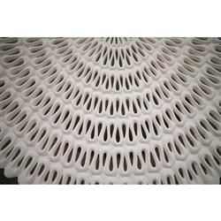 Pipa Ribboned White Resin Round Coffee Table - Large|