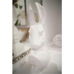 Modern Classic Fiver Rabbit White Animal Bust|