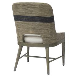 Palecek Fritz Coastal Beach White Performance Striped Grey Rope Side Chair|