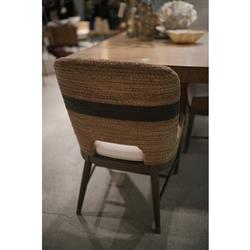 Palecek Fritz Coastal Beach White Performance Striped Grey Rope Side Chair|