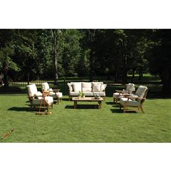 Croquet Coastal Natural Teak Rectangular Outdoor Coffee Table|