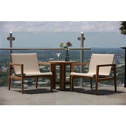 Croquet Coastal Natural Teak Round Outdoor Side End Table|