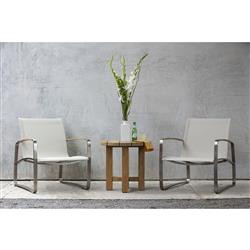 Croquet Coastal Natural Teak Round Outdoor Side End Table|