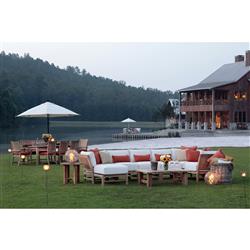 Croquet Coastal Natural Teak Round Outdoor Side End Table|