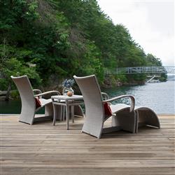 Halo Modern Coastal Oyster Wicker Outdoor Lounge Chair|