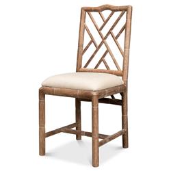 Grace French Country Oak Linen Upholstered Dining Chair|