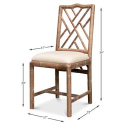 Grace French Country Oak Linen Upholstered Dining Chair|