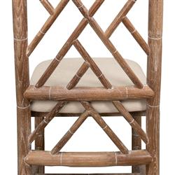 Grace French Country Oak Linen Upholstered Dining Chair|