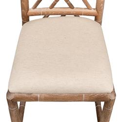 Grace French Country Oak Linen Upholstered Dining Chair|