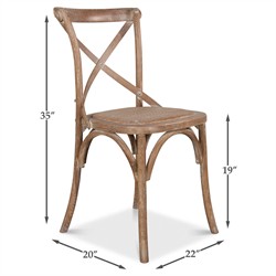 Kate French Country Woven Cane Tan Oak Dining Chair|