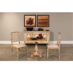 Antique Oak French Country Distressed Bistro Table- 33"W|