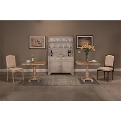 Antique Oak French Country Distressed Bistro Table- 33"W|