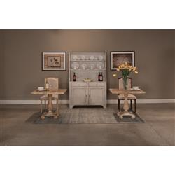 Antique Oak French Country Distressed Bistro Table- 33"W|