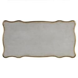 Babel French Country Grey Wood Gold Accent Writing Desk|