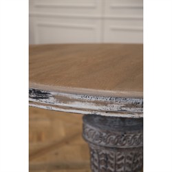 Comte French Country Wood Round Pedestal Dining Table - 51"W|