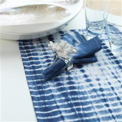 Lauren Coastal Beach Clear Napkin Rings with White Coral Detail II - Set of 6|