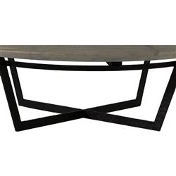 Kian Industrial Loft White Marble Hammered Iron Round Coffee Table|