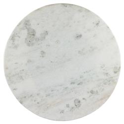 Hervey French White Marble Dark Grey Iron Pedestal Dining Table - 48"|