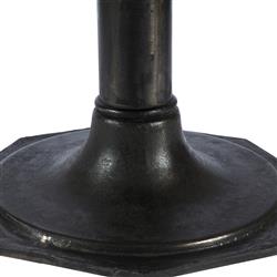 Hervey French White Marble Dark Grey Iron Pedestal Dining Table - 48"|