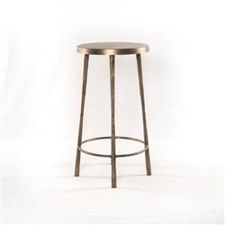Vito Industrial Loft Hand Wrought Antique Brass Iron Counter Stool|