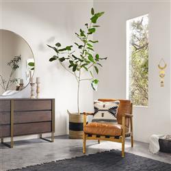 Ian Modern Classic Gold Stainless Steel Round Wall Mirror - Large|