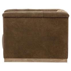 Emmy Rustic Lodge Dark Brown Leather Tufted Nailhead Trim Swivel Club Chair|