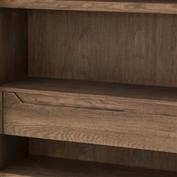 Clarence Rustic Lodge Black Oak Wood Clear Glass Door Display Case|