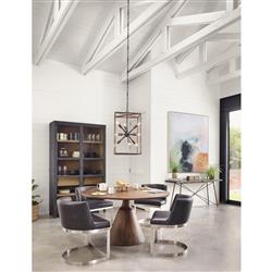 Clarence Rustic Lodge Black Oak Wood Clear Glass Door Display Case|