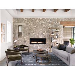 Ena Modern Regency Antique Brass Shagreen Round Nesting Round Coffee Table|