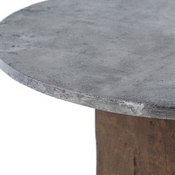 Levitan Industrial Grey Aluminum Brown Reclaimed Wood Round Table - 42"|