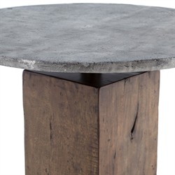 Levitan Industrial Grey Aluminum Brown Reclaimed Wood Round Table - 42"|