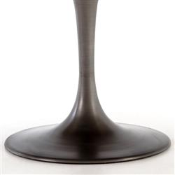 Cressley Industrial Loft Wood Iron Brass Tulip Round Dining Table - 60"W|