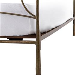 Vito Industrial Loft Antique Brass Hammered Iron Bed - Queen|