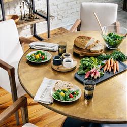 Jolie French Cream Upholstered Brown Oak Wood Leather Wrapped Dining Arm Chair|