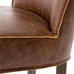 Liam Modern Classic Dark Brown Leather Hackberry Wood Counter Stool|