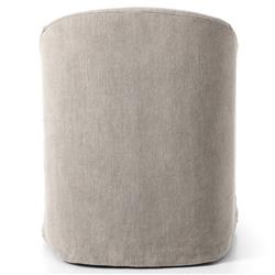 Desiree Modern French Country Beige Twill Slipcover Dining Arm Chair|