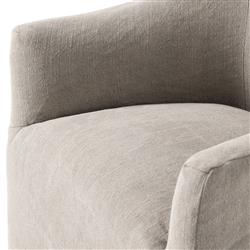 Desiree Modern French Country Beige Twill Slipcover Dining Arm Chair|