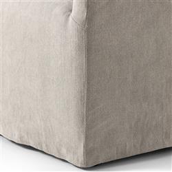 Desiree Modern French Country Beige Twill Slipcover Dining Arm Chair|