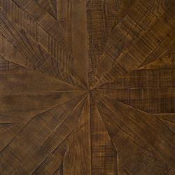 Primo Rustic Lodge Round Oak Wood Black Round Coffee Table|