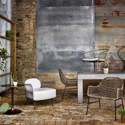 Paula Modern Classic Durable Round Rustic Tulip Shape Outdoor Side End Table|