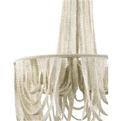 Palecek Selita Coastal Beach White Coco Beaded Chandelier|