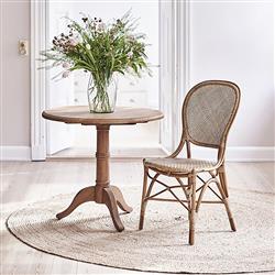 Lydia French Country Brown Rattan Dining Chair|