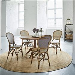 Lydia French Country Brown Rattan Dining Chair|