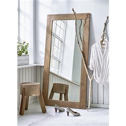 Noelle Rustic Lodge Brown Reclaimed Suar Wood Round Stool|