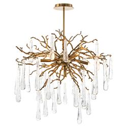 John-Richard Modern Classic Brass Glass Teardrop 7 Light Chandelier|