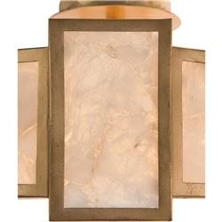 John-Richard Hollywood Regency Calcite Panel Gold Leaf 6 Light Semi Flush Mount|