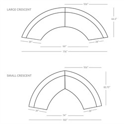 Zoe Modern White Performance Black Birch Wood 2 Piece Curved Sectional - 176"Wx67"D|