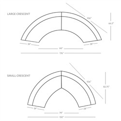 Zoe Modern White Performance Black Birch Wood 2 Piece Curved Sectional - 176"Wx67"D|