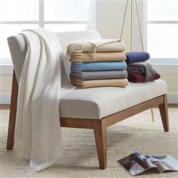 Sferra Dorsey Modern Classic Midnight Cashmere Throw Blanket|